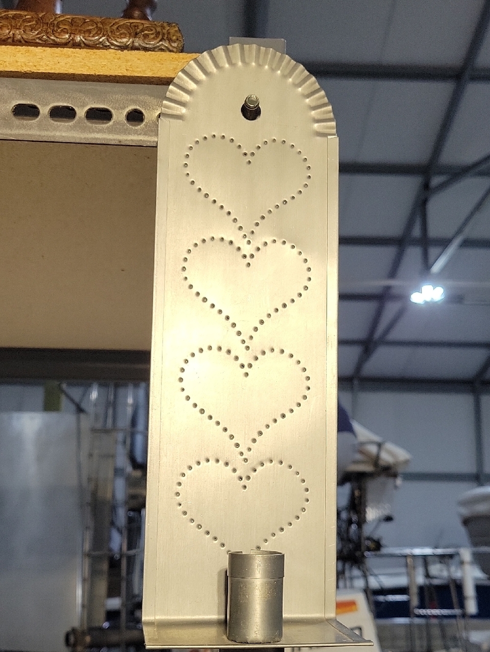 Vintage Tin Heart Wall Candle Holder